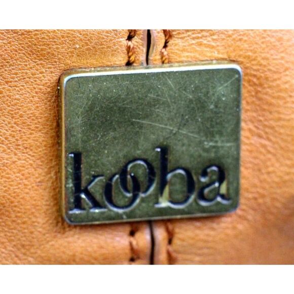 ROOMY Kooba TAN BROWN REAL LEATHER FRAME SHOULDER BAG TOTE HOBO HANDBAG SATCHEL - Picture 6 of 14